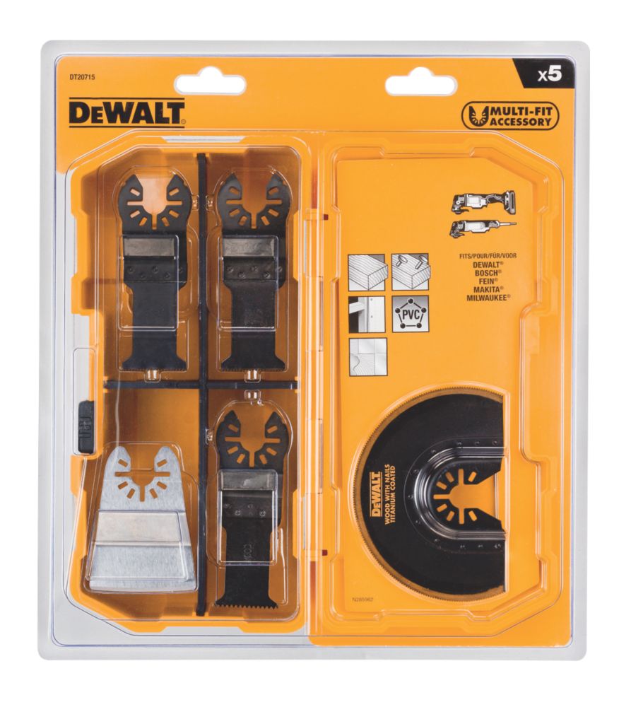 Jeu de 5 lames outil multifonction bois/plastique DT20715-QZ DeWalt