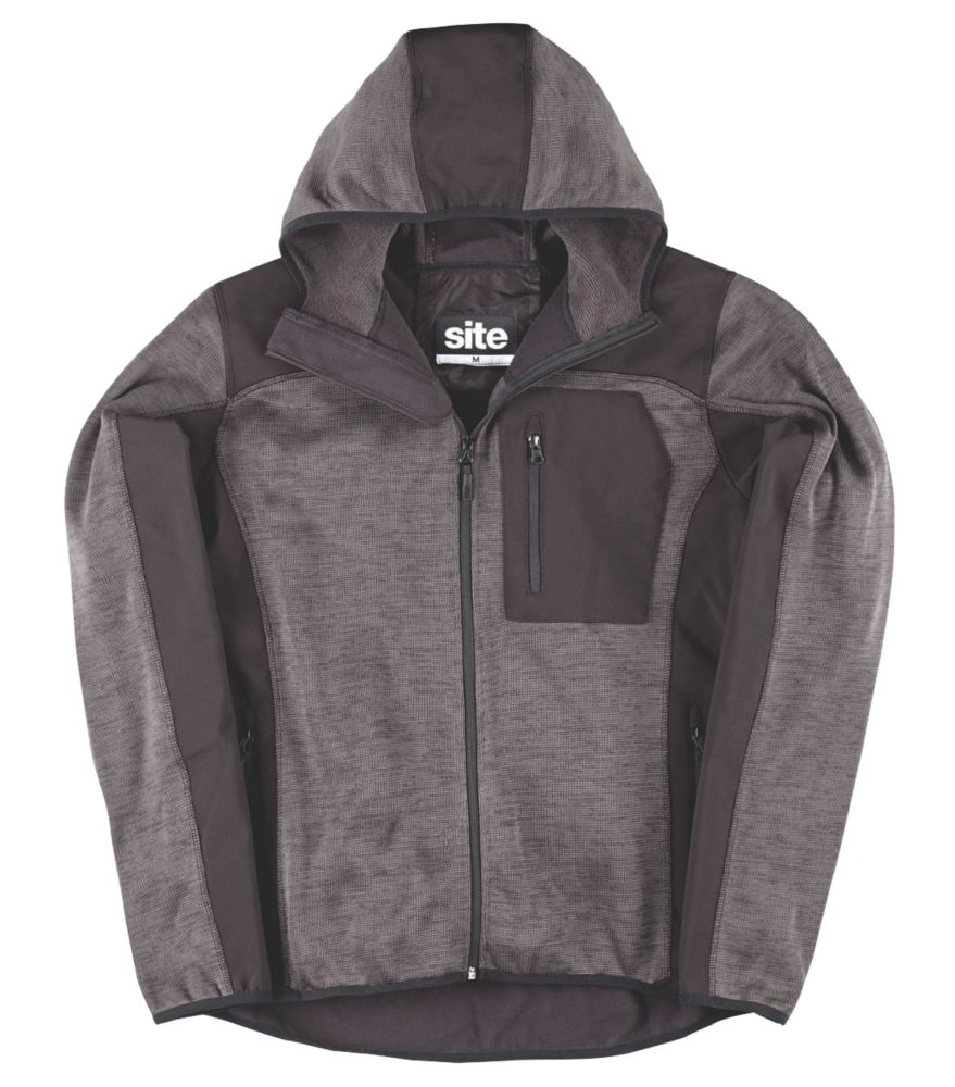 Sweat à capuche tricoté Softshell Site Rowan gris foncé / noir taille XL