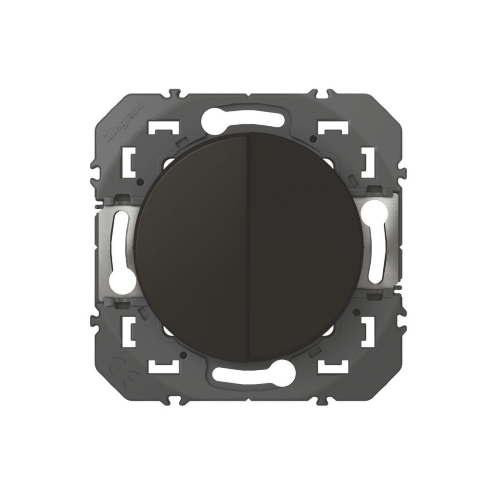 Interrupteur d'éclairage modulaire noir 10A 2 voies Legrand Dooxie 1 pièce