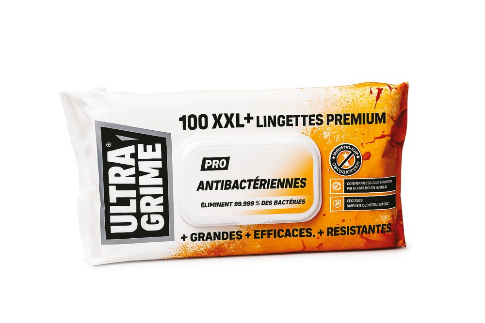 Lingettes antibactériennes Ultragrime 100 pièces