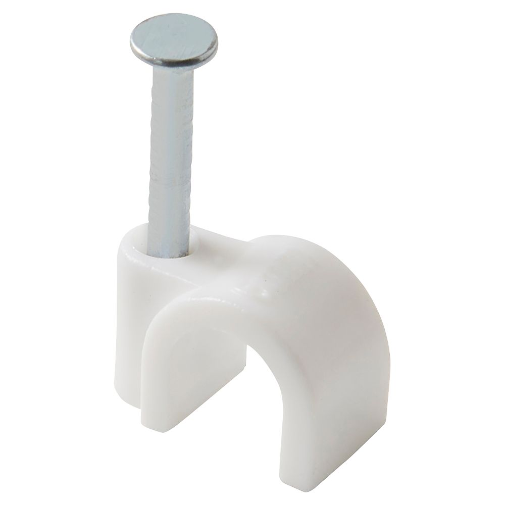 Cavaliers pour câbles ronds Diall, blancs, 7mm, lot de 100