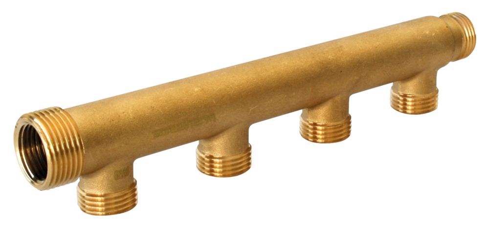 Collecteur sanitaire à 4 ports, adaptateur à compression en laiton Fixoconnect 20/27 - 3/4 x 15/21 - 1/2"