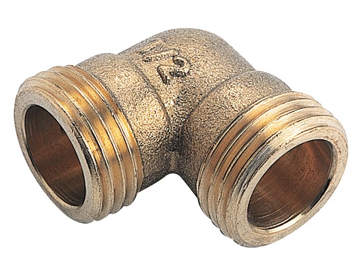 Coude égal 90° laiton à visser mâle 1/2" Pronorm, lot de 2