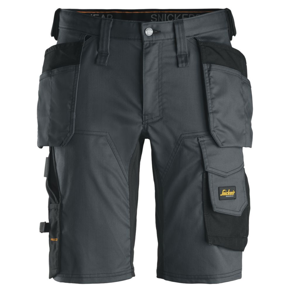 Short de travail extensible AW Snickers, gris et noir, taille 46