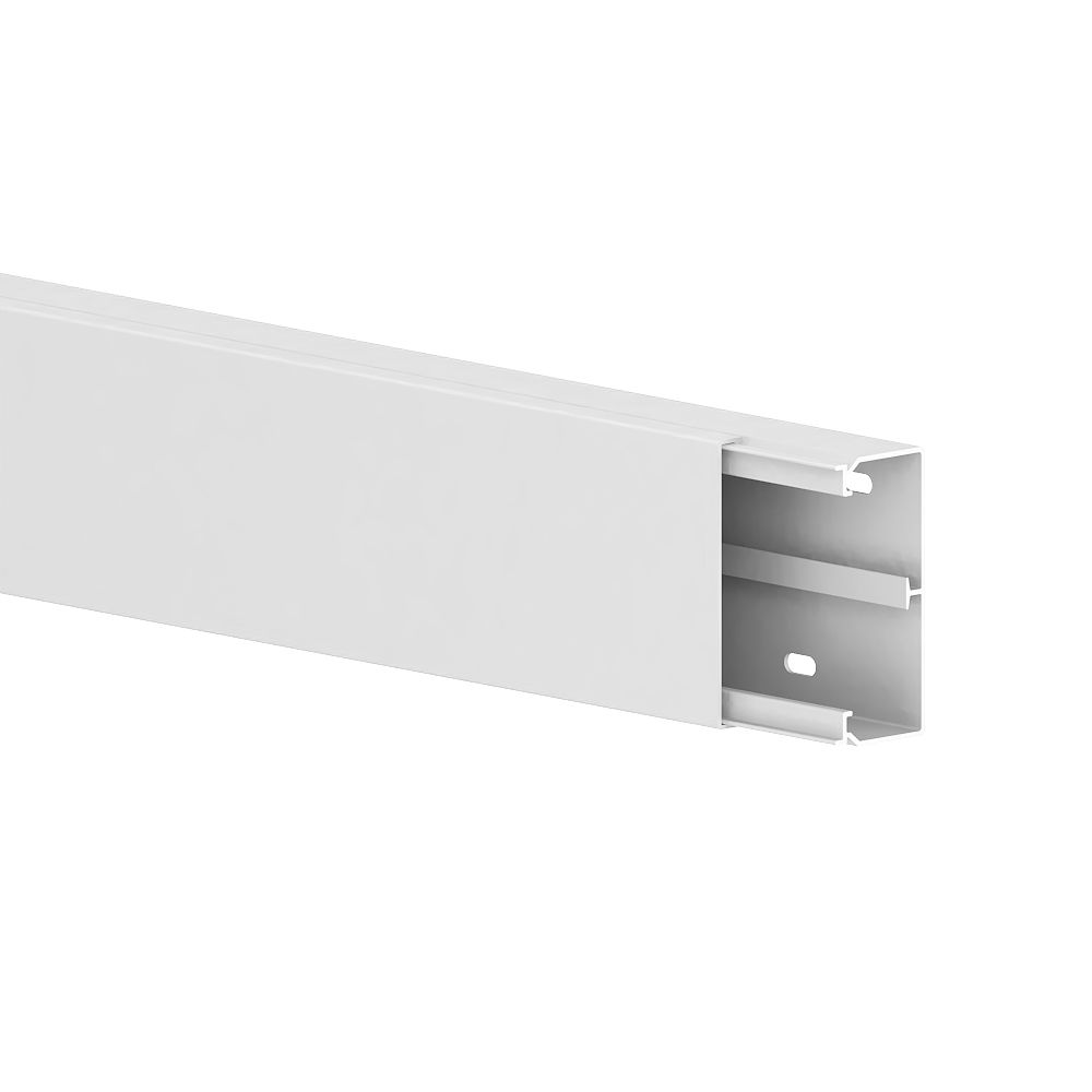 Goulotte blanche en plastique GGK 90mm x 40mm x 1,25m, lot de 2