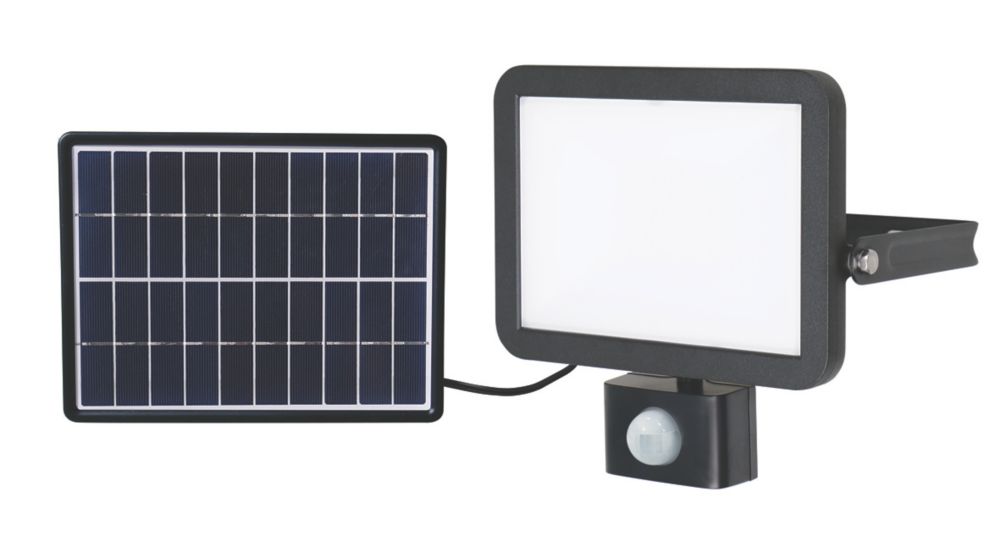 Projecteur solaire à LED d'extérieur LAP RB0258A avec détecteur IRP noir 1  200lm, Éclairage extérieur