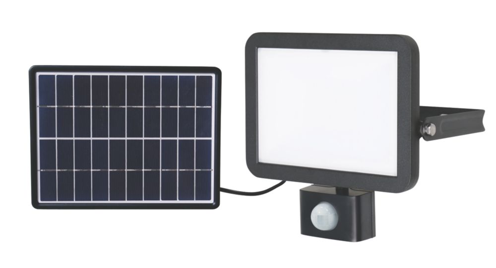 Projecteur solaire à LED d'extérieur LAP RB0258A avec détecteur IRP noir 1 200lm