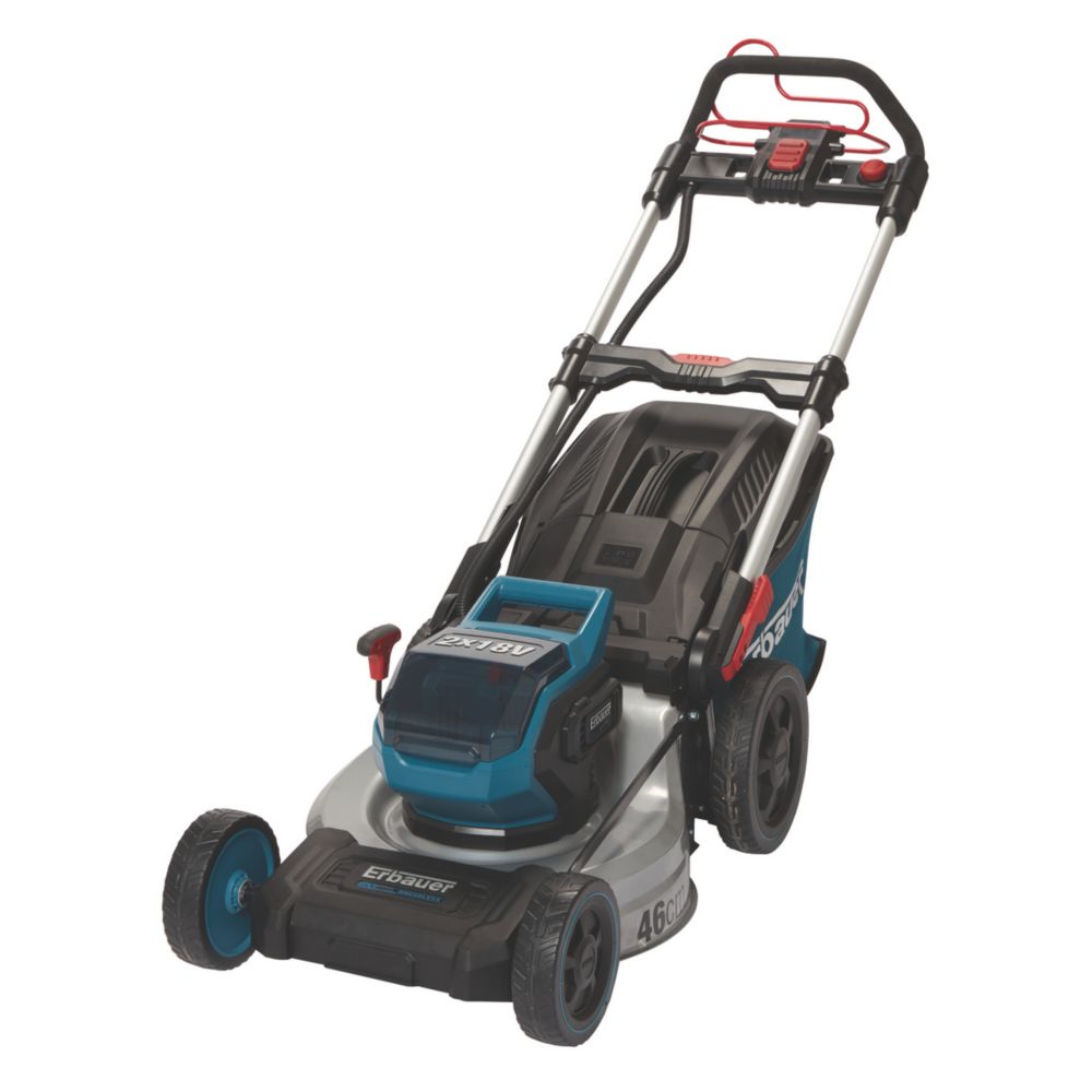 Tondeuse à batterie sans fil brushless 36V Erbauer ELM36SP-Li 46 cm (2 batteries 18V 5,0Ah Li-ion + chargeur rapide fourni)