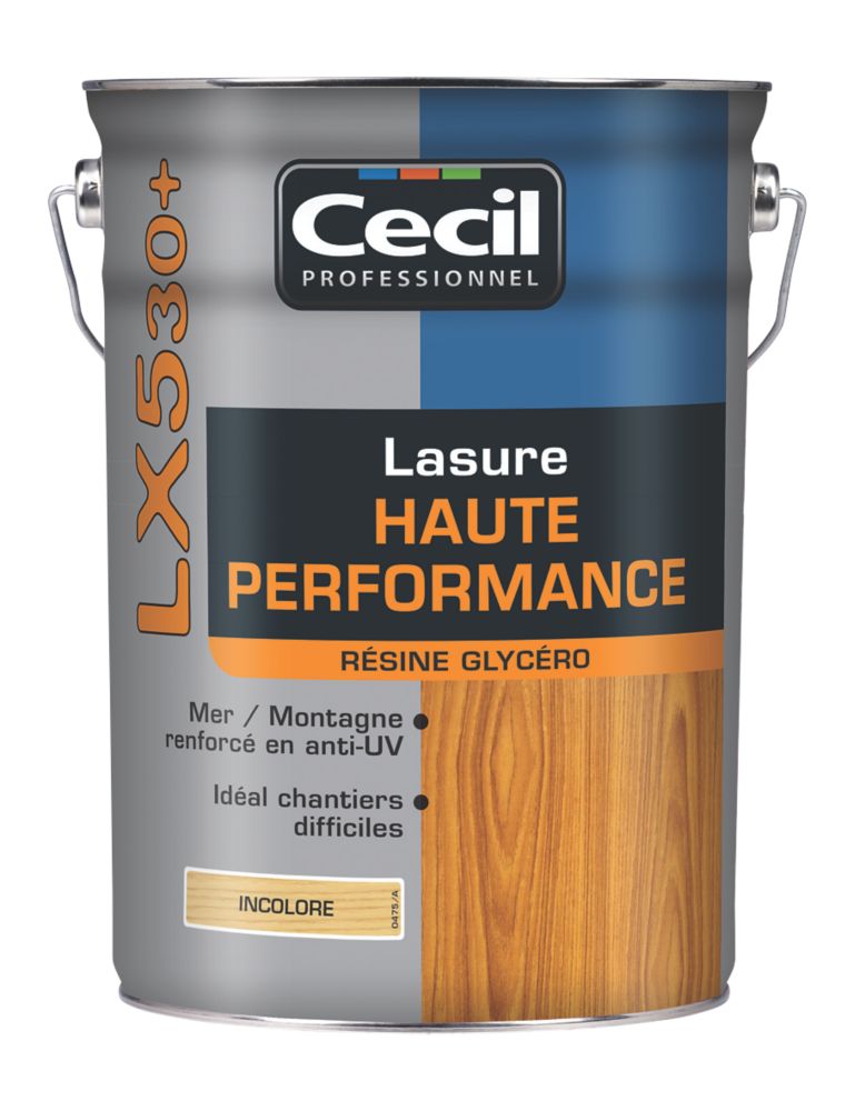 Lasure Cecil Professionnel LX530+ haute performance transparent satiné 5L