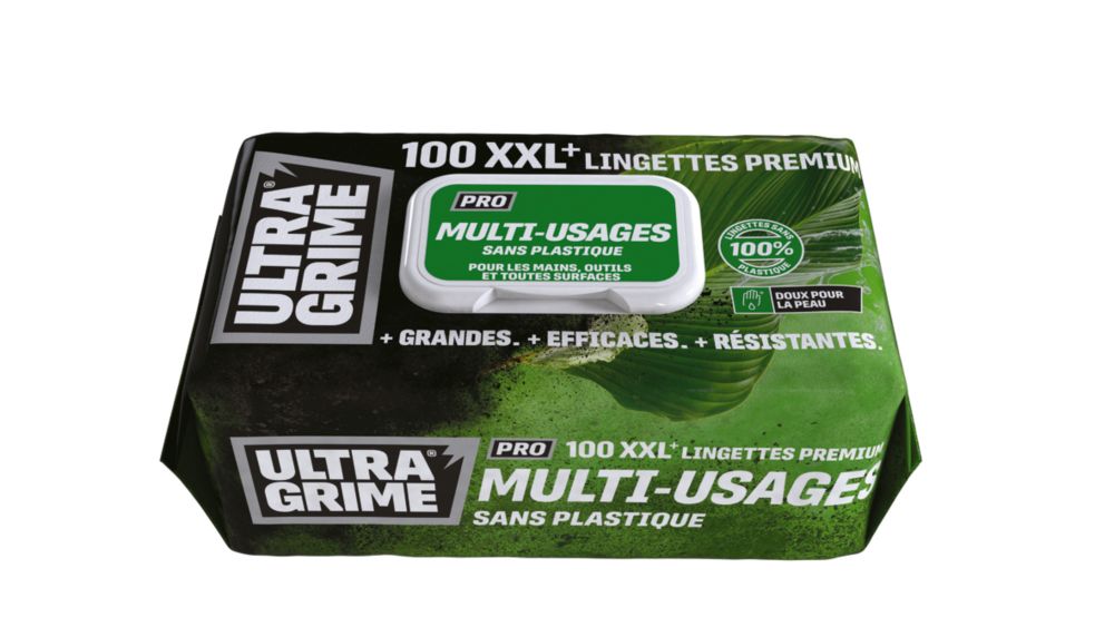 Lingettes sans plastique Ultragrime 100 pièces