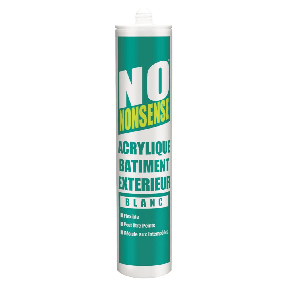 Mastic pour acrylique No Nonsense blanc 310 ml, Mastic