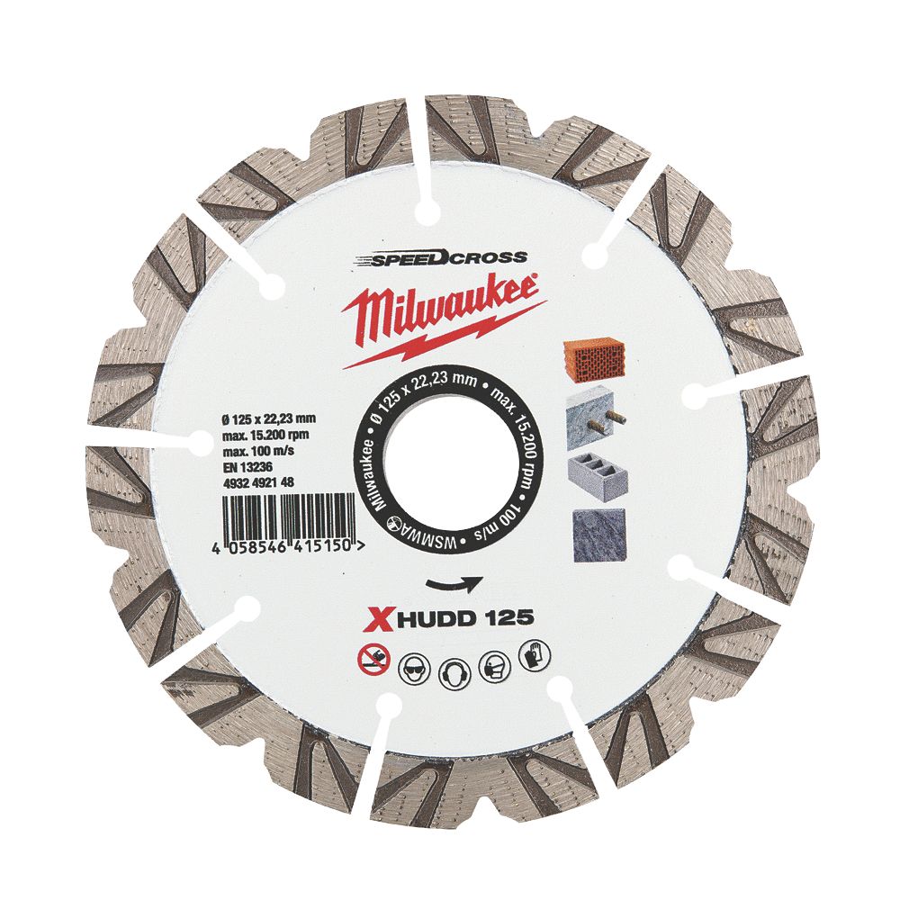Lame diamantée multimatériaux Milwaukee Premium Speedcross XHUDD 125mm x 22,23mm 