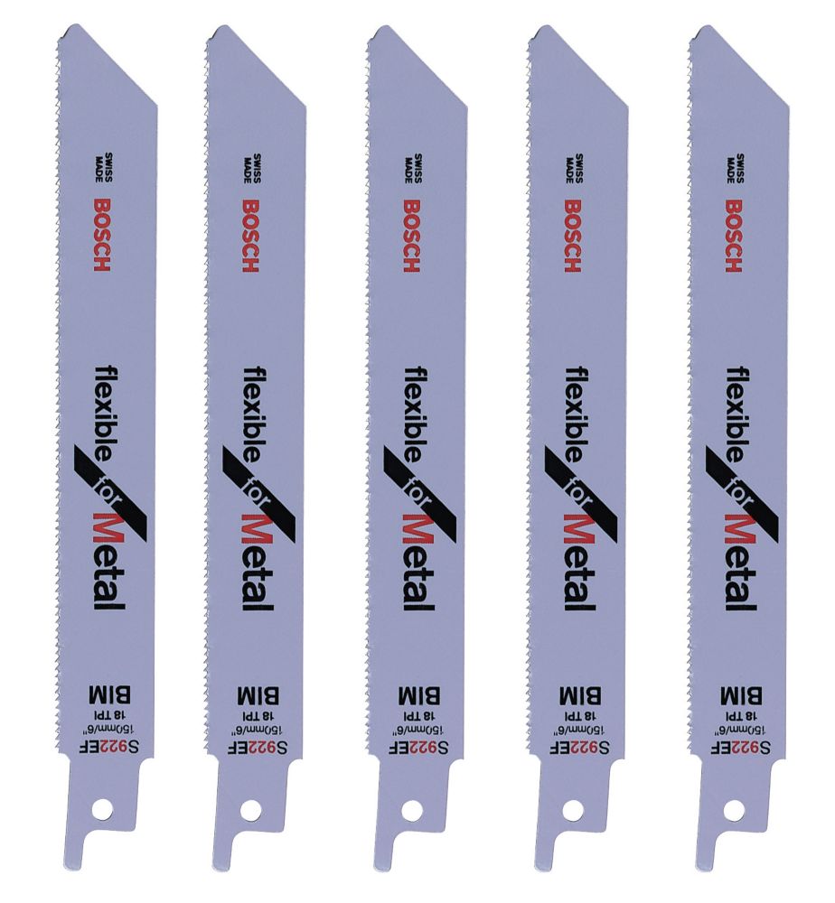 Lot de 5 lames pour scie sabre 150mm S922EF Bosch
