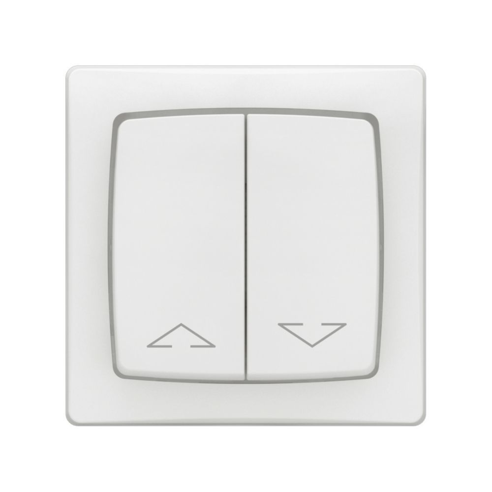 Commande de volet roulant à montage en saillie Legrand Inter 6A, 1 module, avec cadre, blanc, 1 pièce