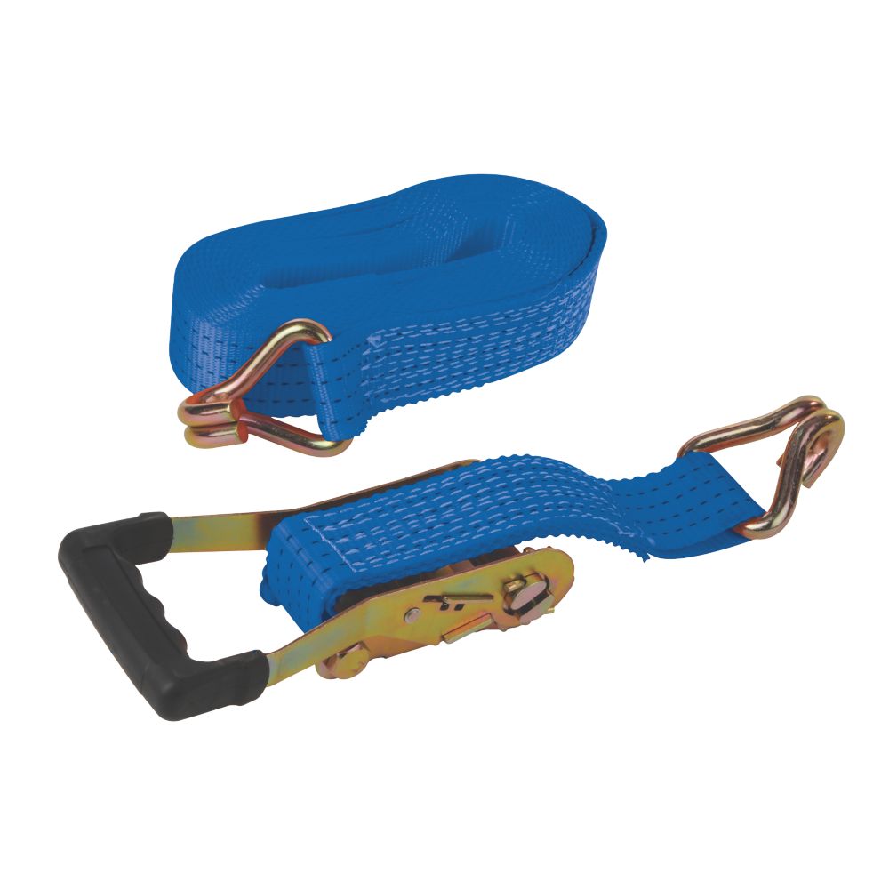 Sangle à cliquet avec poignée en caoutchouc Silverline de 8 m x 50 mm, lot de 1