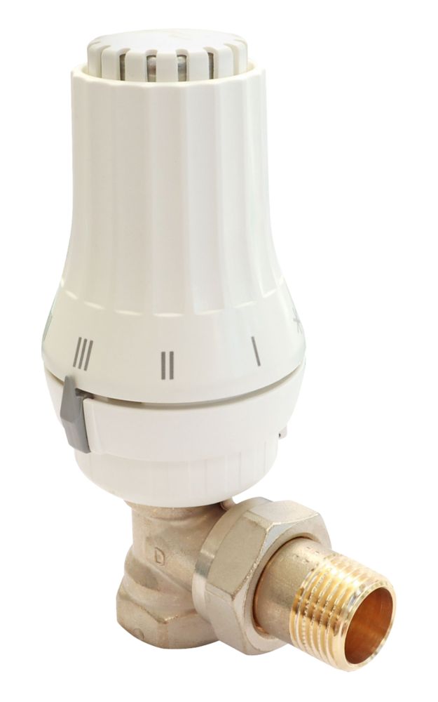 Robinet de radiateur thermostatique coudé blanc Danfoss 1/2" x 1/2"