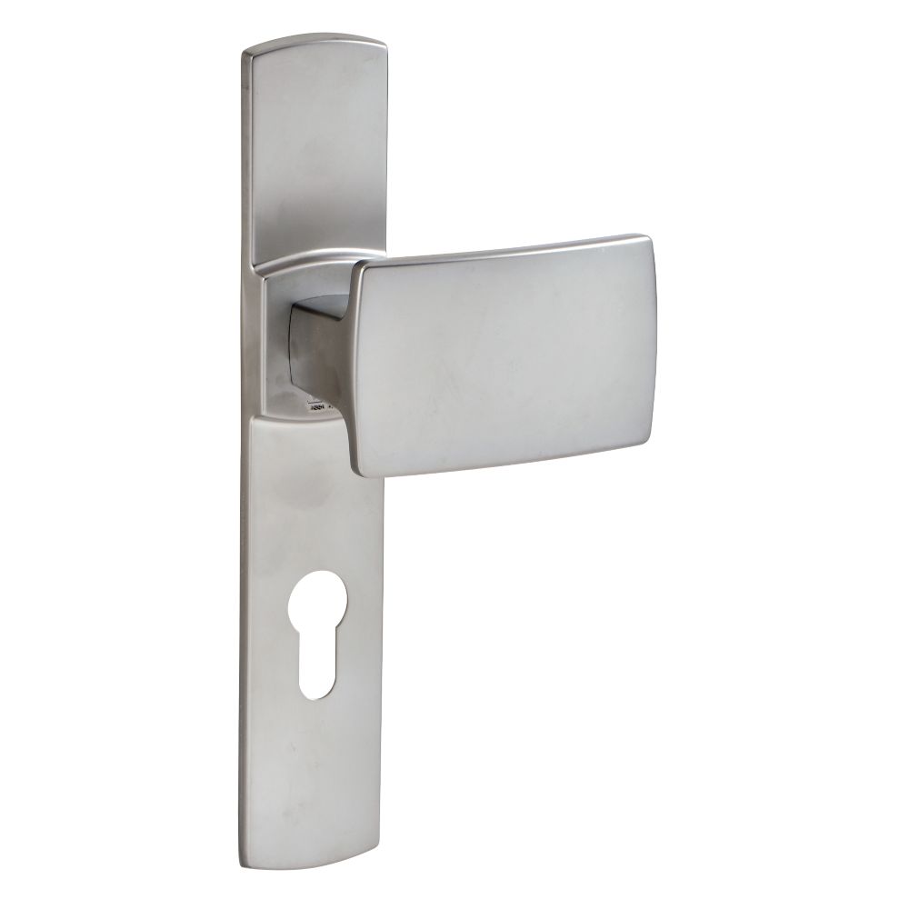 Paire de poignées de porte à tirage extérieur pour porte palière Vachette MUZE  chrome velours