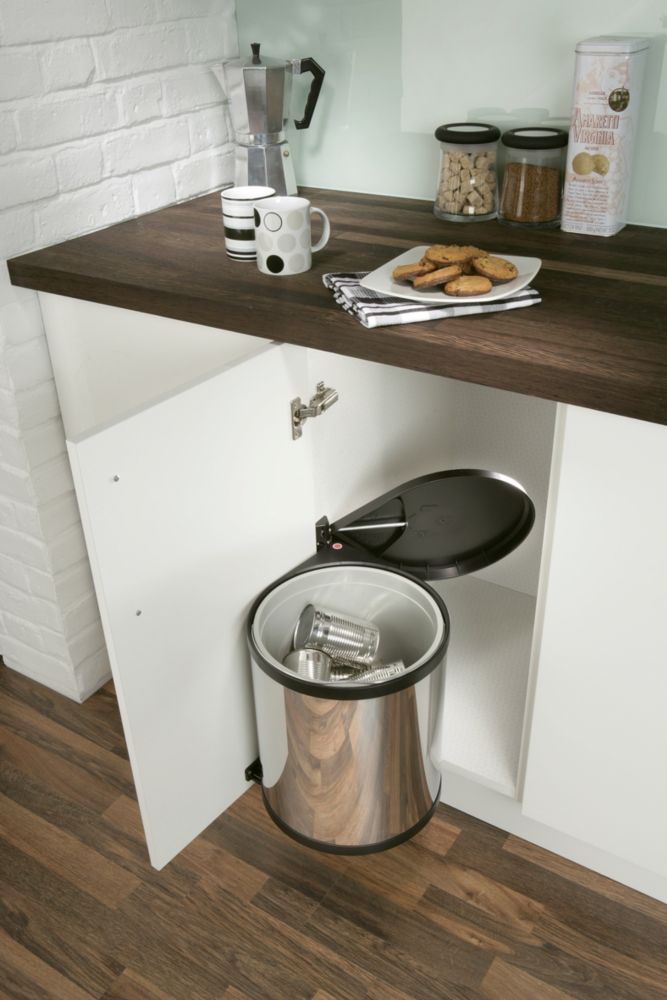 Poubelle en acier inoxydable Hafele 15L