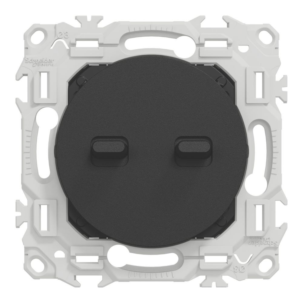 Double va-et-vient à levier 1 poste Schneider Electric Odace noir