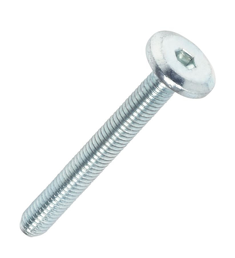 Lot de 50 boulons de jonction en acier zingué brillant M6 x 45mm