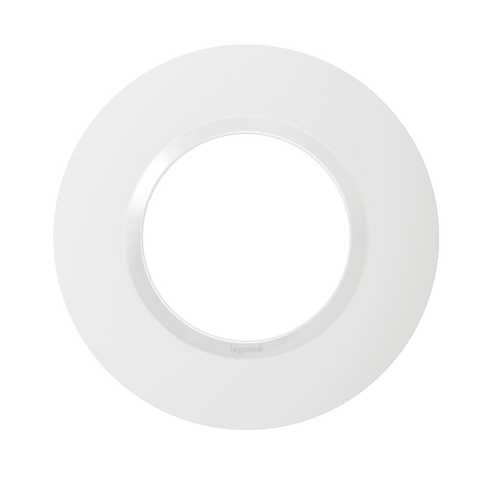 Plaque de finition ronde 1 poste blanche Legrand Dooxie