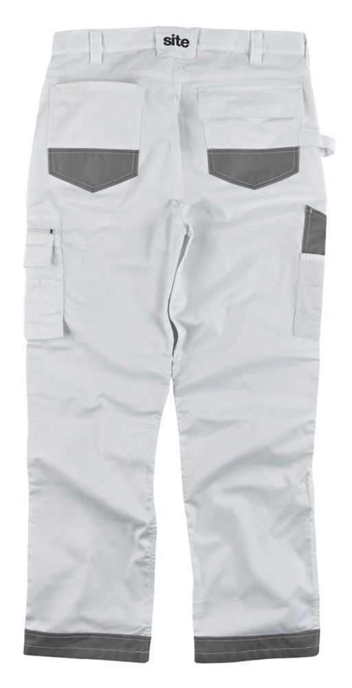 Pantalon de travail Site Jackal blanc gris tour de taille 38