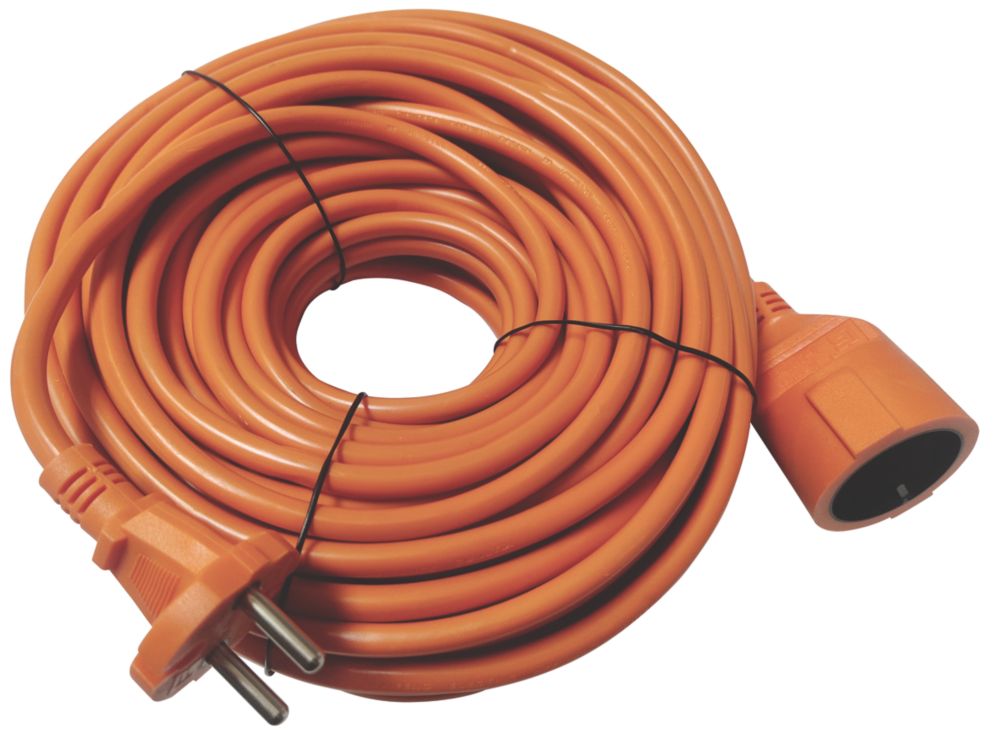 Rallonge de jardin orange de 25m sans interrupteur 16A GAO 1 prise