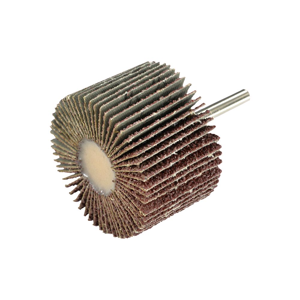 Roue à lamelles abrasive pour perceuse grain 40 à queue ronde 60mm