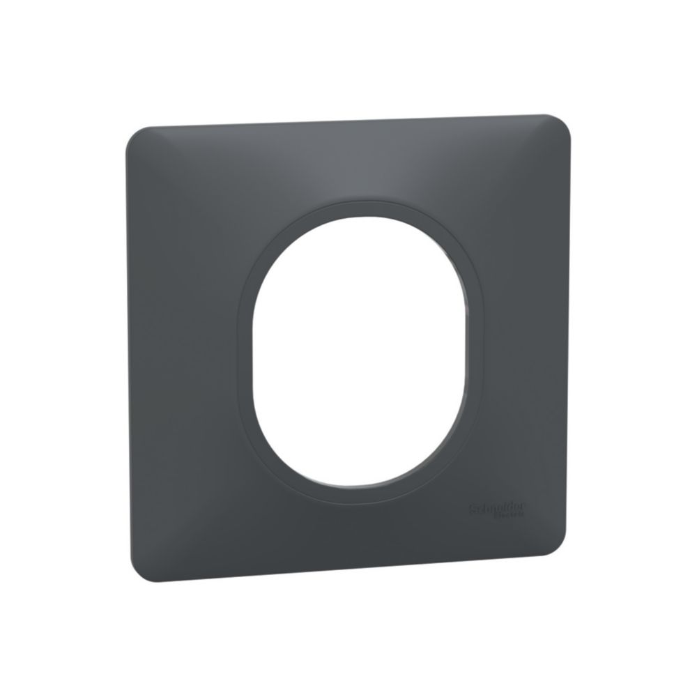 Plaque de finition 1 poste Ovalis Anthracite Schneider
