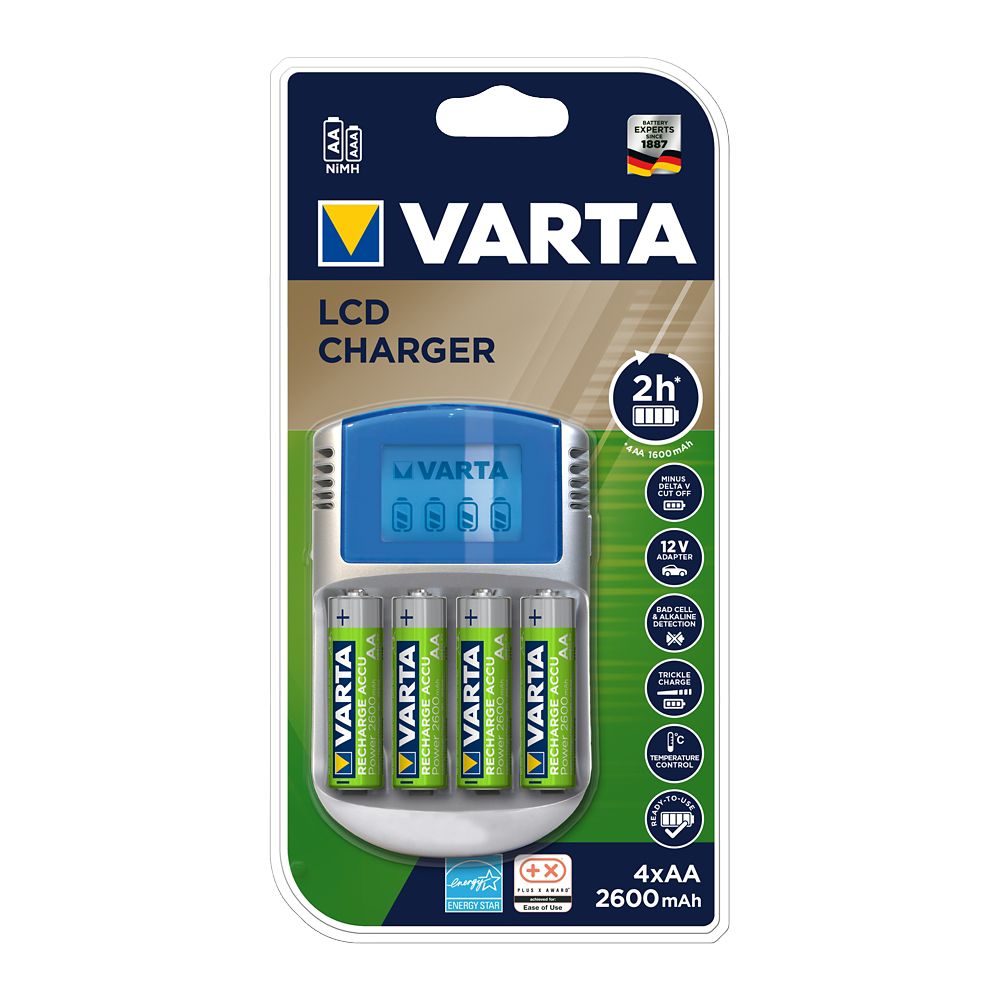 Chargeur de piles Varta + 4 piles AA - R06