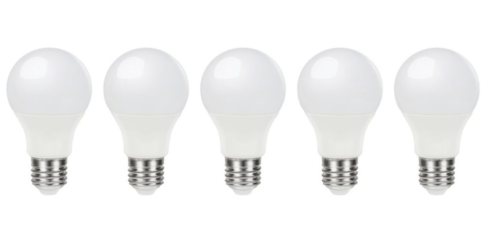Lot de 5 ampoules LED LAP E27 A60 806lm 7,3W