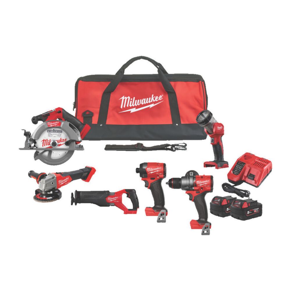 Pack de 6 outils 18V sans fil brushless 2 batteries Li-ion RedLithium 5,0Ah M18 FPP6G3-502B Milwaukee