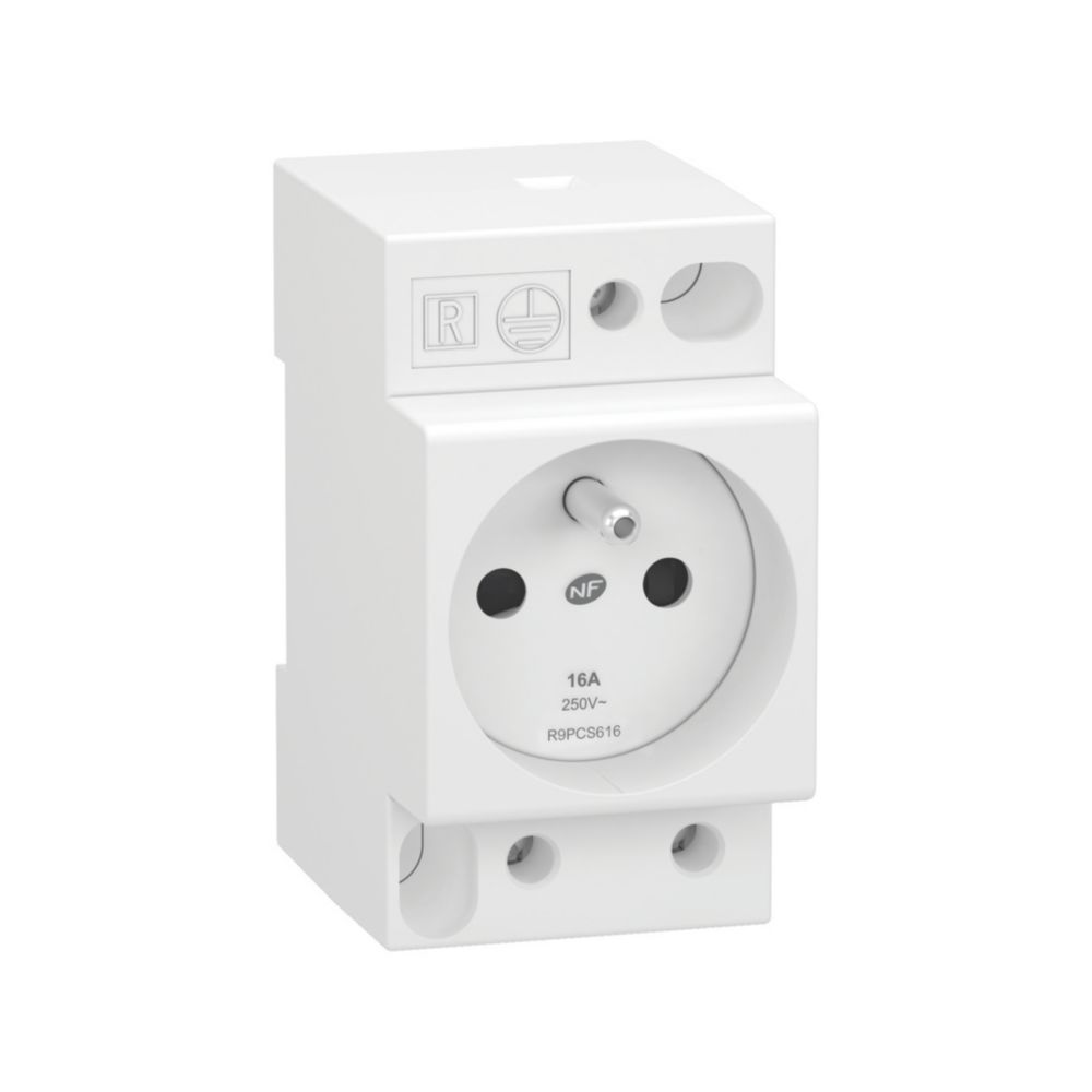 Prise de courant modulaire avec terre Resi9 Schneider