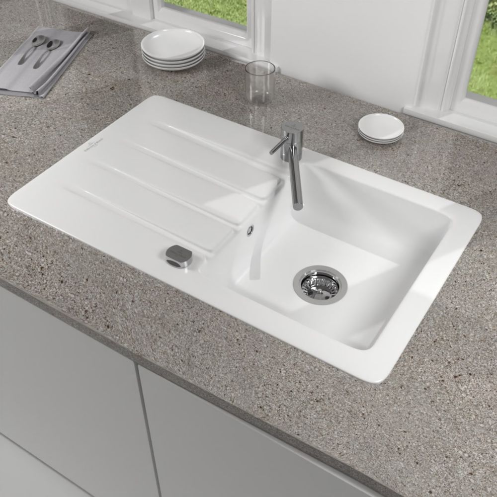 Évier En Marbre Blanc L57xPR37xH16 Cm Baignoire Réalisée