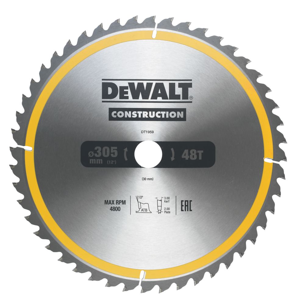 Lame de scie circulaire 305 x 30mm 48 dents DeWalt