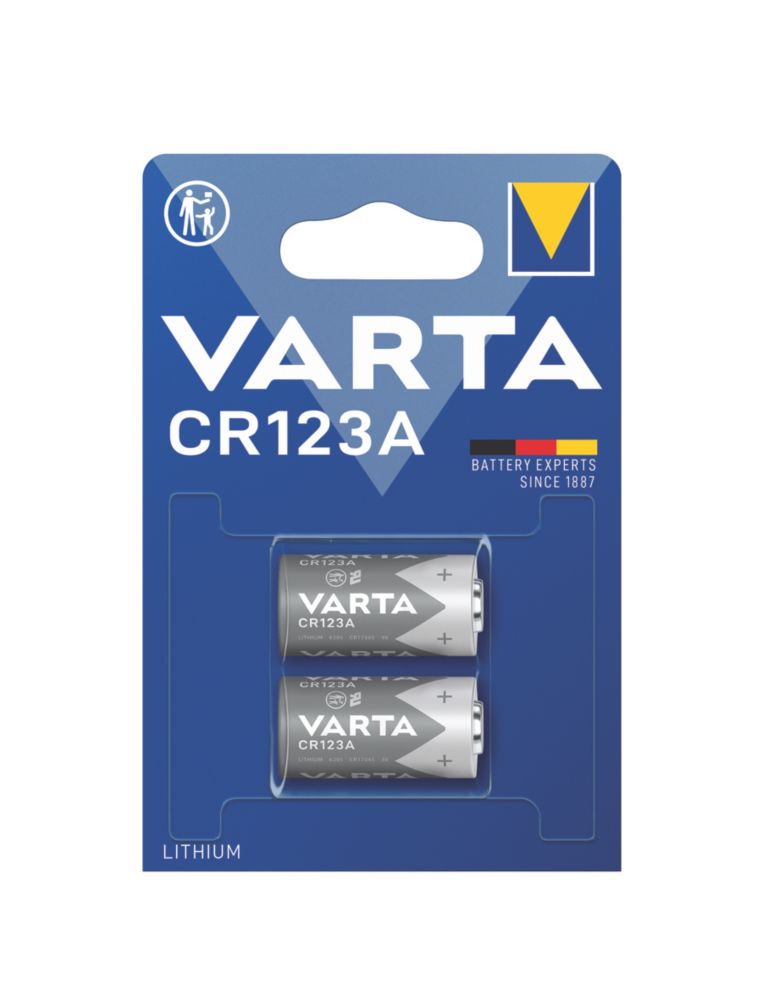 2 piles au lithium Varta CR123