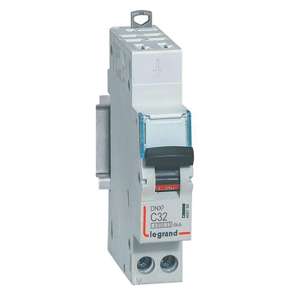 Disjoncteur 32A type C Auto 4,5kA 1P+N DNX3 Legrand