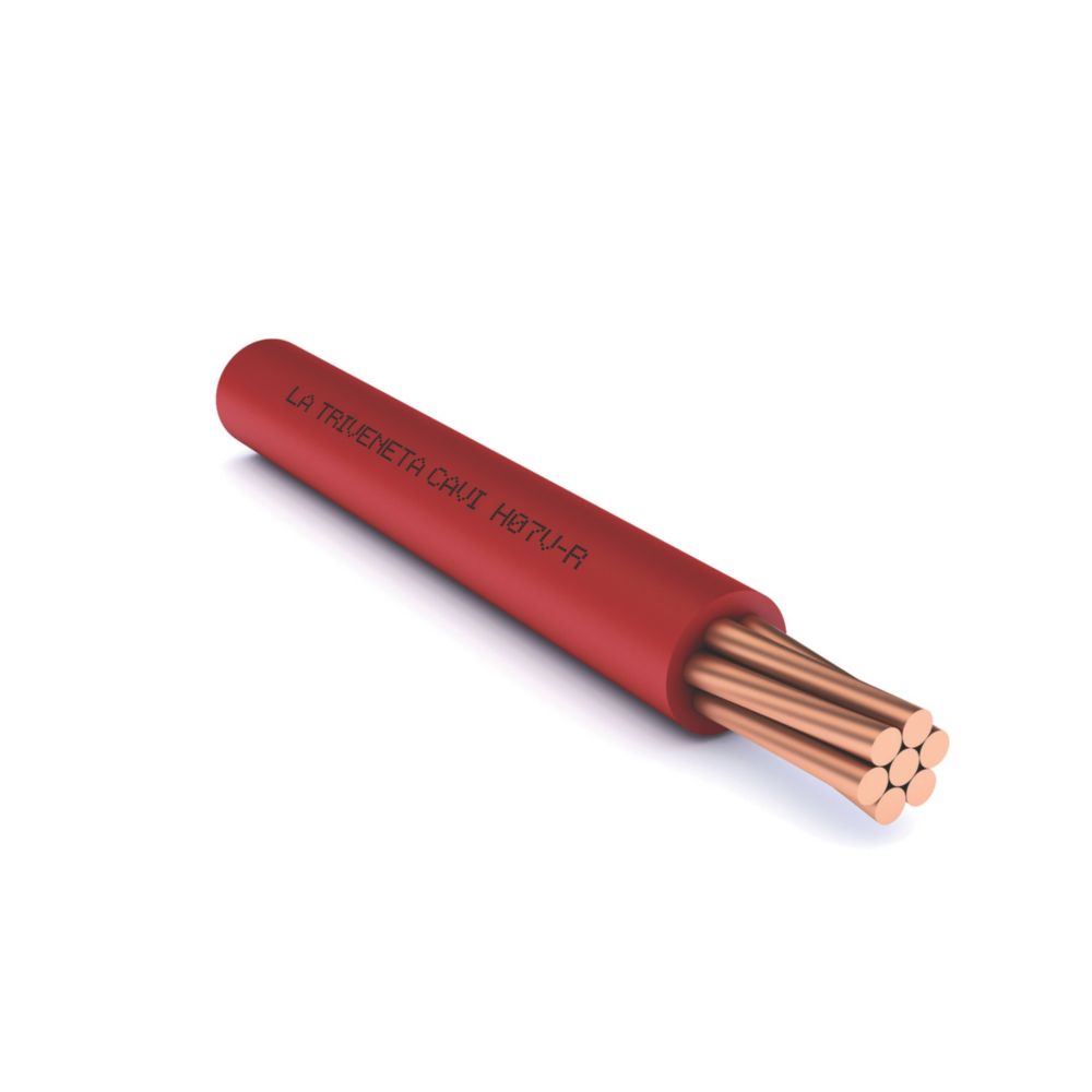 Fil électrique HO7V-R 1x10mm² 100m Rouge, bobine