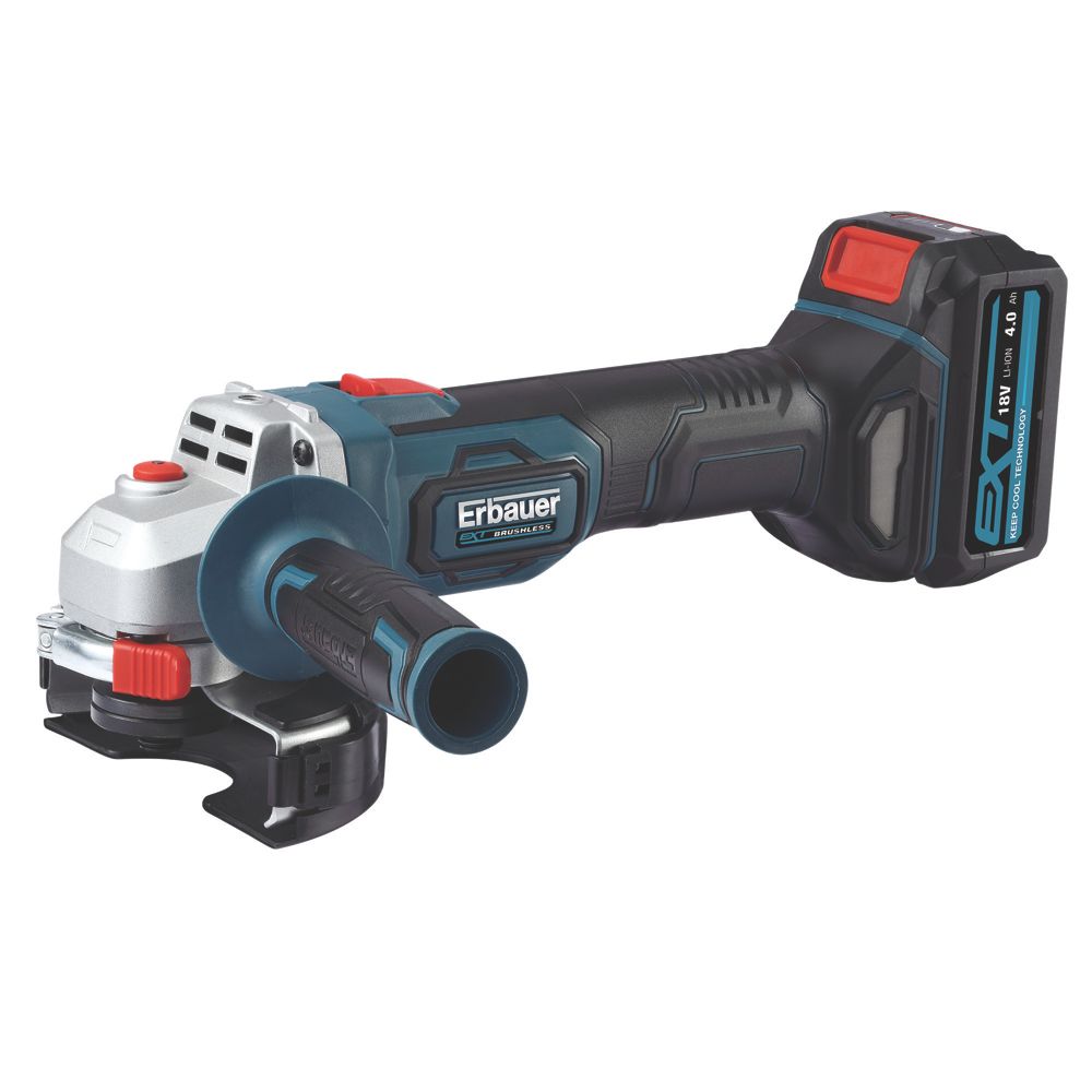 Meuleuse d'angle sans fil brushless Erbauer 18V 115mm EAG18-Li Li-ion EXT 1 x 4Ah