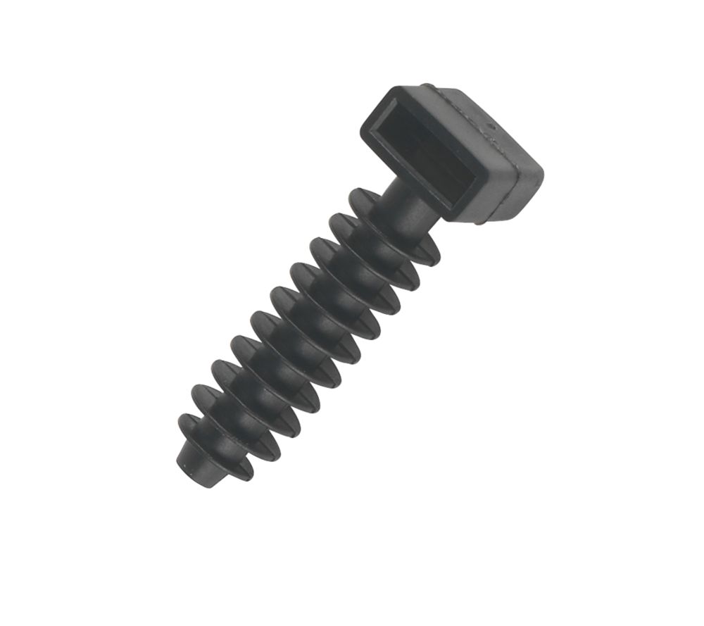 100 embases de fixation sur maçonnerie noires 9mm