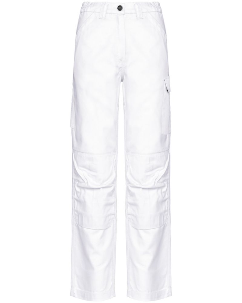 Pantalon de travail WK multipoches pour femme, blanc, taille 46, longueur 80 cm