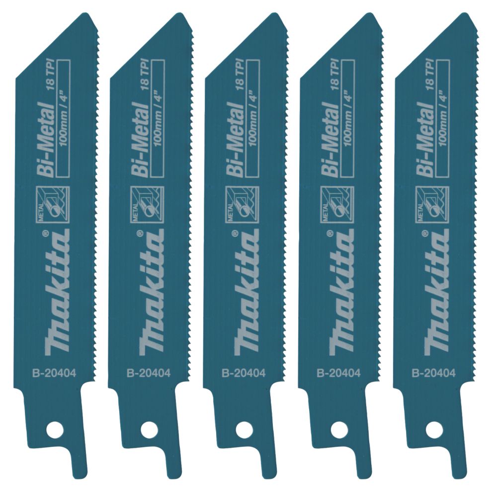 Lot de 5 lames pour scie sabre 100mm B-20404 Makita