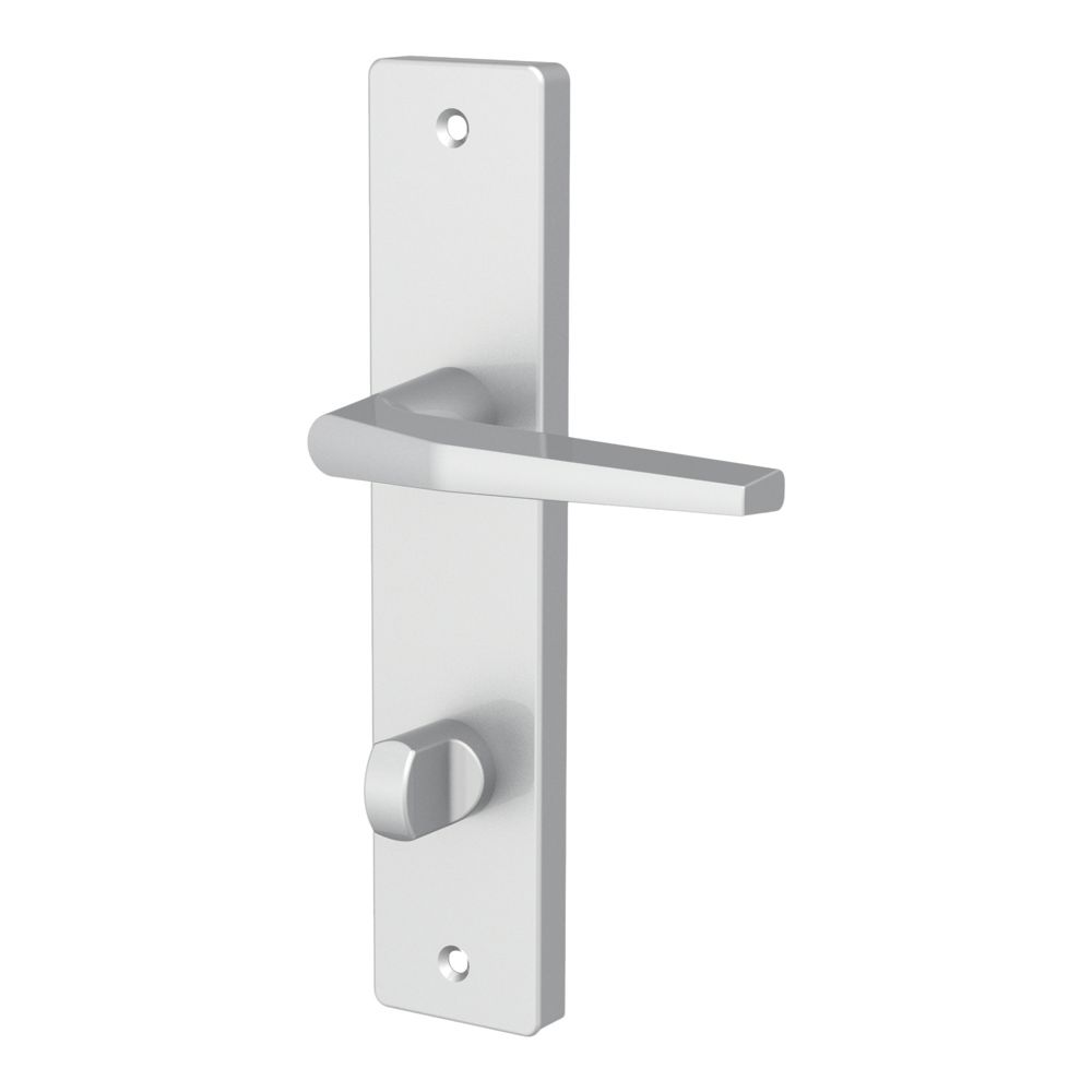    Paire de poignées de porte argent satiné 2 pièces