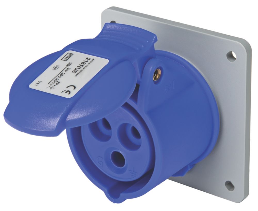 Prise fixe 2P+E 16A 250V bleue IP44 ABB
