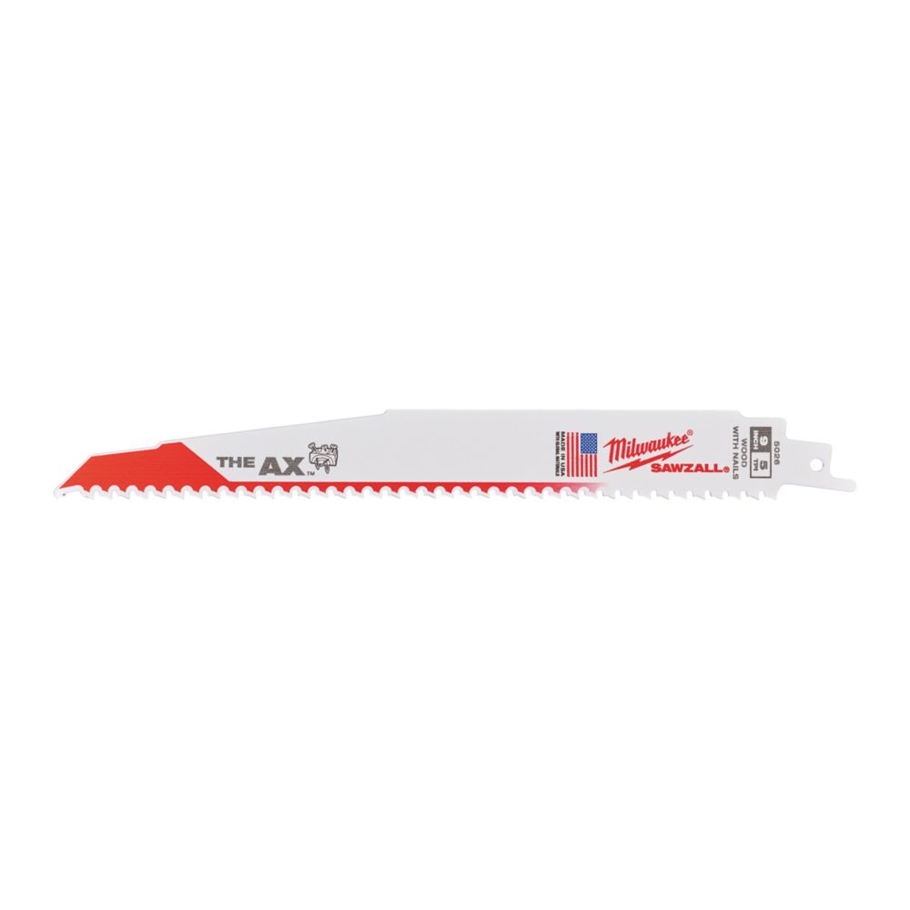 Lot de 5 lames de scie sabre pour bois contenant des clous Sawzall 48475026 Milwaukee 230mm