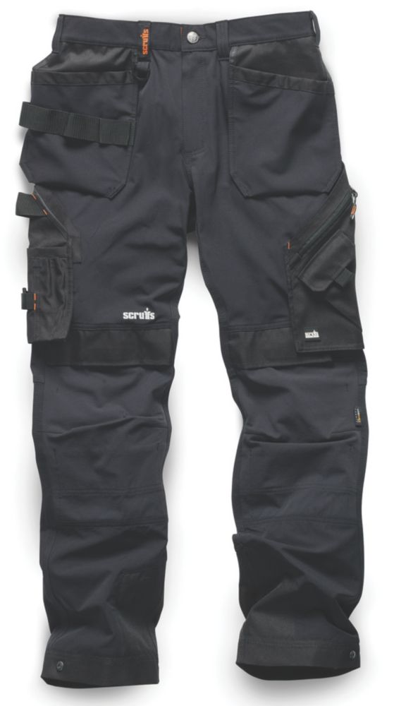 Pantalon de travail Pro Flex Plus Scruffs, noir, taille 38, longueur 86 cm 