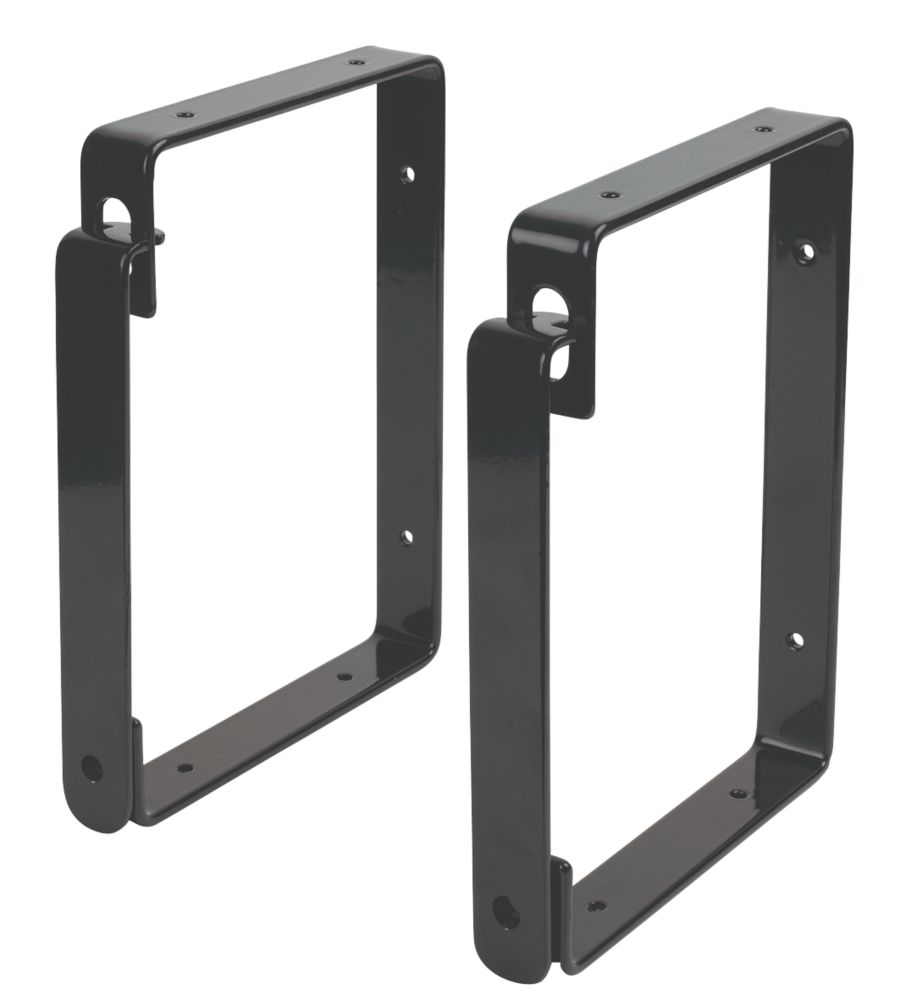 Supports de rangement pour échelle Smith & Locke noirs 190mm, lot de 2