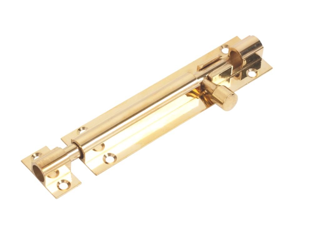 Targette droite en laiton poli 102mm 