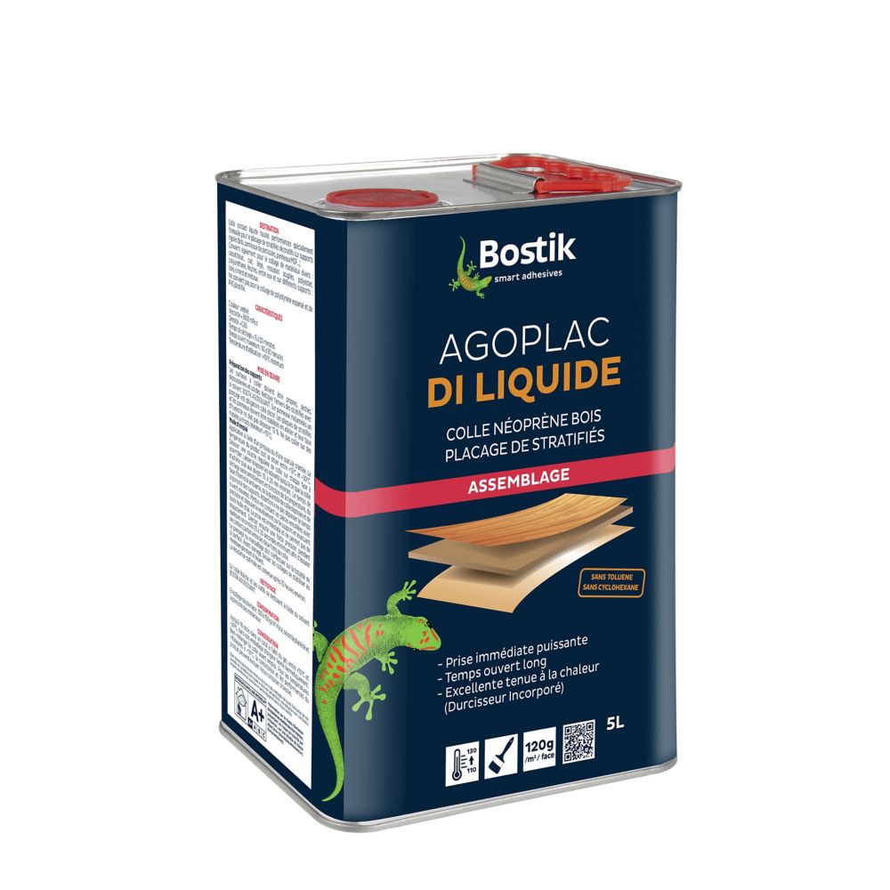 Colle contact liquide ambrée Agoplac 5L Bostik