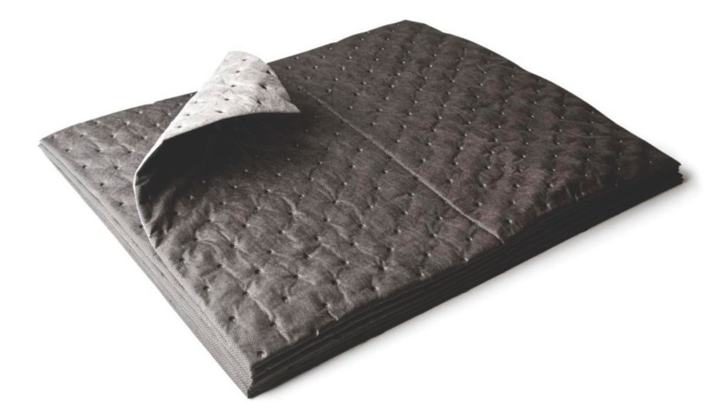 Lot de 25 tampons absorbant les déversements lors de l'entretien noirs et blancs Lubetech 400mm x 500mm